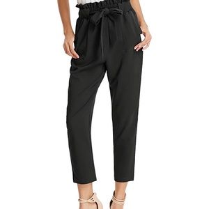 Cropped Paper Bag Waist Pants